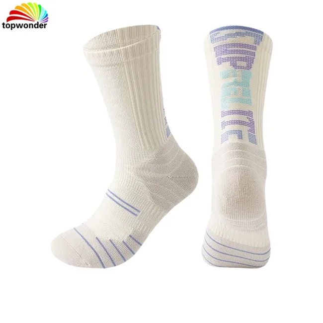Customize and Wholesale All Sorts of Sport Crew Sock Basketball Sock Football Sock Running Sock Cycling Sock with Terry Cushion Bottom at Low Prices