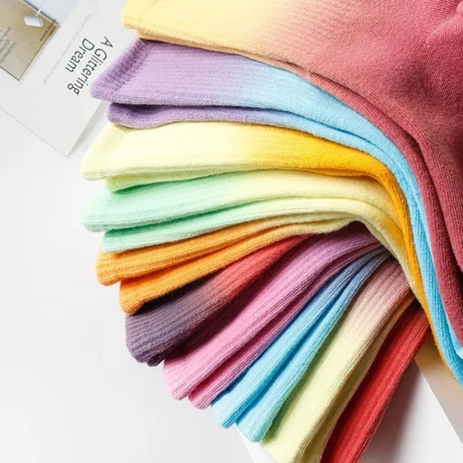Tie Dye Unisex Men Women Couple Sports Basketball Cotton Crew Socks