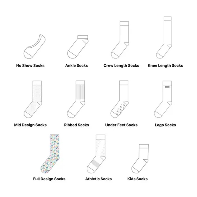 Custom Made Embroidery Design Pattern Cotton Crew Men Women Socks