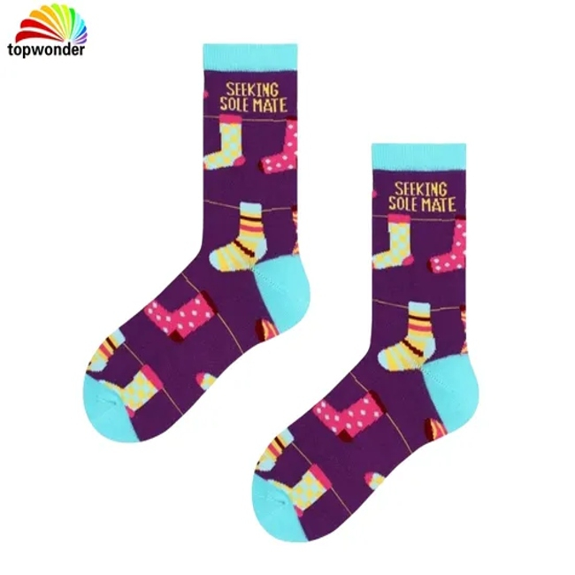 Customize and Wholesale Latest Popular Fashion Cartoon Animal Flower Happy Sock in Many Colors at Low Prices