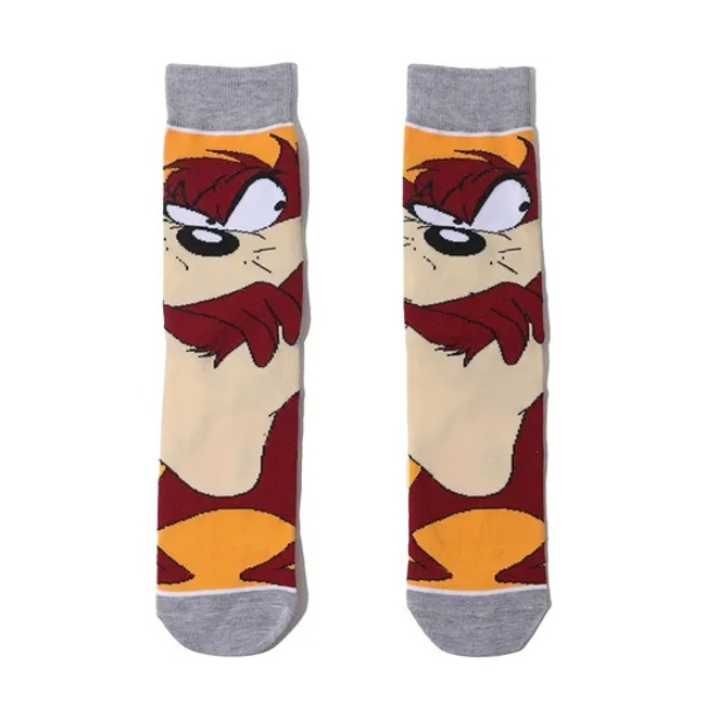 Men′s Trendy Cartoon Breathable Casual Street Style Crew Socks for All Seasons
