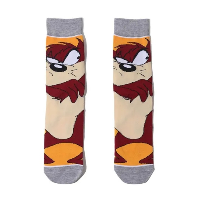 Men′s Trendy Cartoon Breathable Casual Street Style Crew Socks for All Seasons
