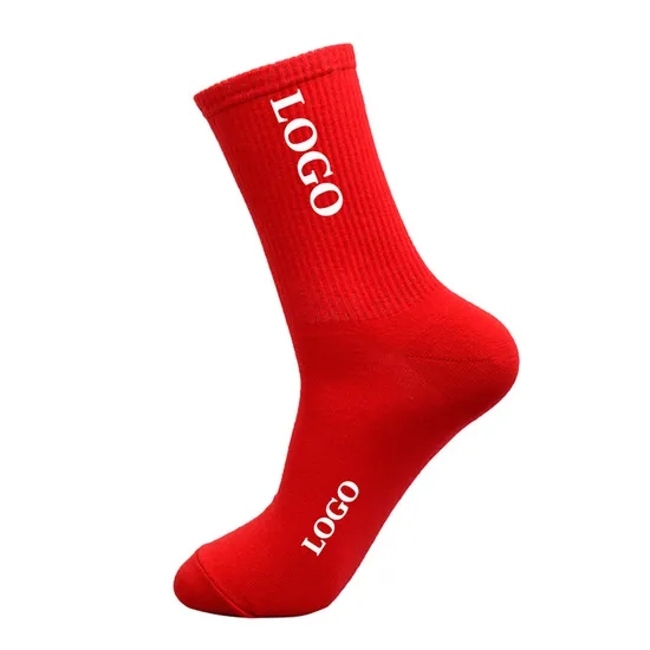 2024 High Quality Custom Men Women Knitted Embroidered Logo Cotton Winter Outdoor Sports Athletic Crew Socks