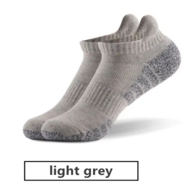 Wholesale Compression Cotton Men Women White Black Grey Custom Stockings Crew Adult Thick Cushion Terry Sports Running Ankle Socks