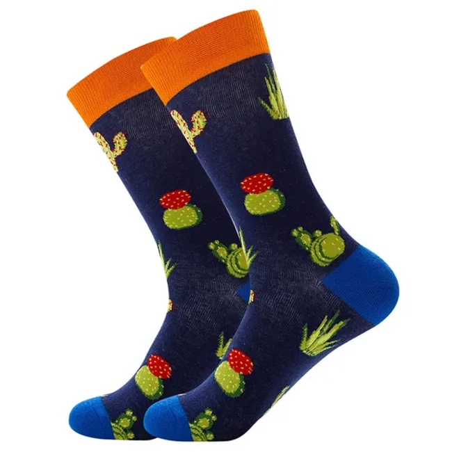 Wholesale Full Logo Designer Socken Chaussette Custom Unisex Cool Colorful Crew Cotton Dress Socks Men