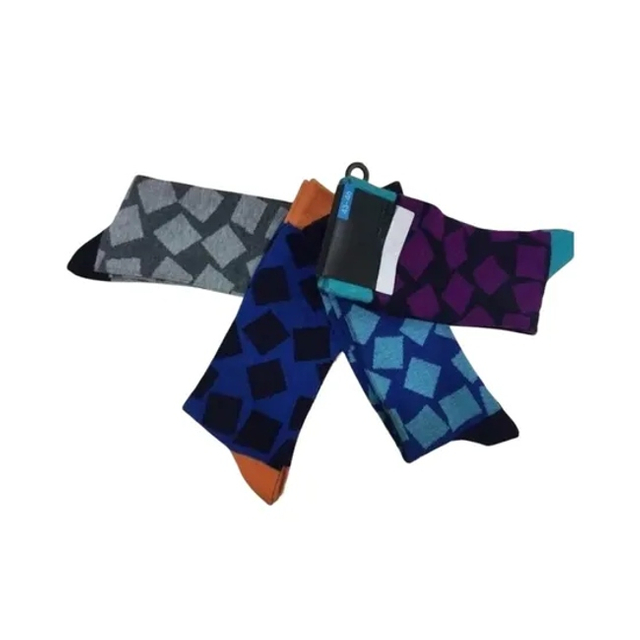 Antibacterial Soft Breathable High Elastic Cotton Colorful Block Camo Stripe Men Ankle Crew Socks