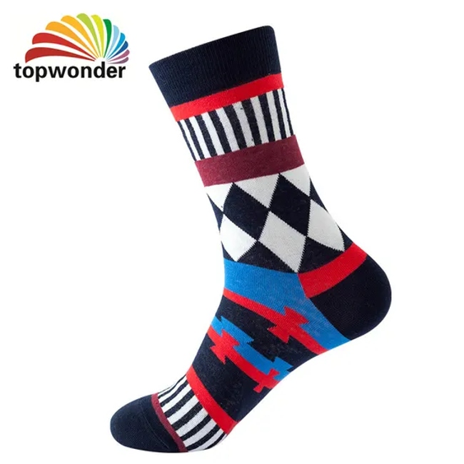 Wholesale and Customize All Sorts of Geometric Figures Sock Knee High Sock Dress Sock Crew Sock in Many Sizes, Colors and Material
