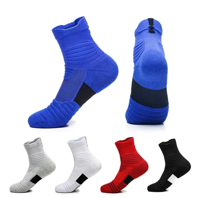 Athletic Sox Unisex Crew Terry Cushion Socken Custom Design Logo Elite Sports Men Basketball Socks Anti Slip