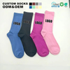 High Quality Design Logo Brand Designer Custom Customised Wholesale Men 100% Cotton Crew Socks