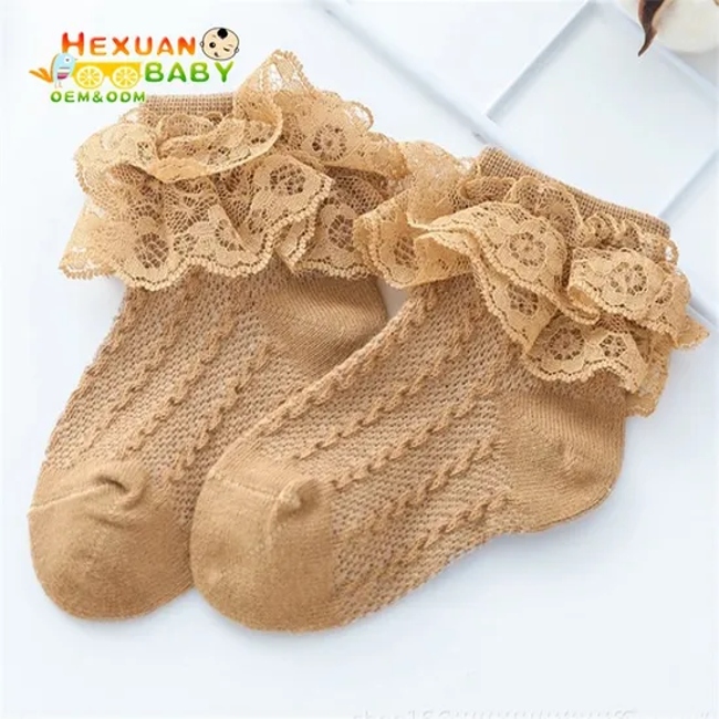Cute Lace Flower Lace Summer Newborn Baby Girls Socks Cotton Princess Anti Slip Kids Socks