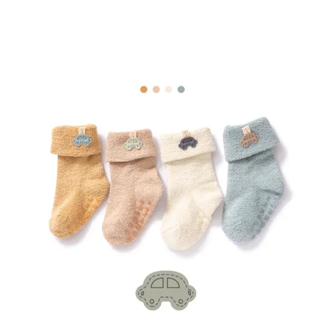Wholesale Custom Children Baby Kids Unisex Non Slip Bci Cotton Polyester Socks