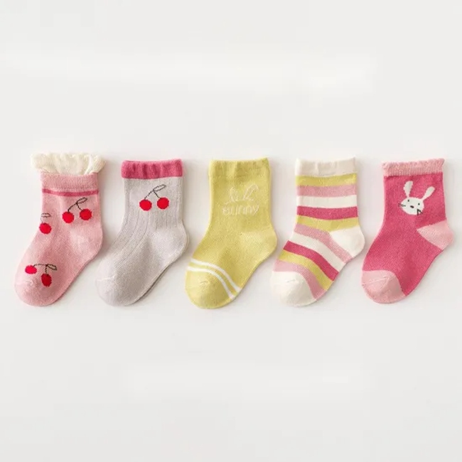 Colors Girls Boys MID Calf Cotton Socks Baby Toddler Kid High Long Socks Years Breathable Socks