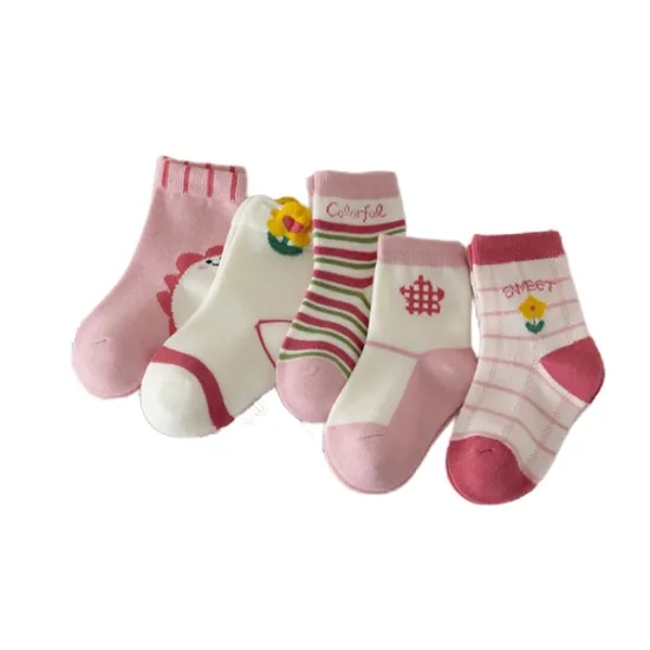 Anti Bacterial Breathable Skin Friendly Babies Fashion Lovely Cute Cotton Ankle Crew Soft Little Sock