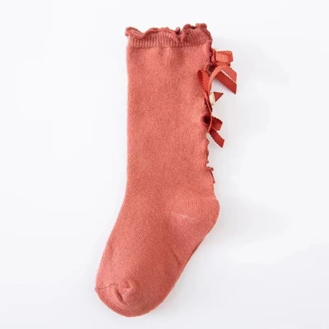Wholesale High Long Soft Cotton Lace Anti Slip Socks Baby Ruffle Socks