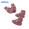 Mimixiong Baby Shoes Glovers Sets Ribbon Knot Knitted Casual Month New Born Baby Mittens Baby Shoes Sock