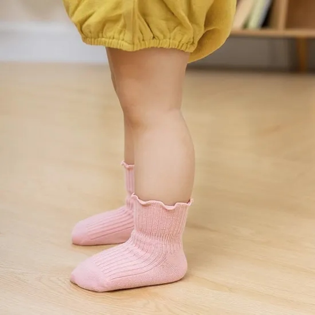 Wholesale Soft Baby Girl Crew Sock % Cotton Kids Lace Socks Custom Anti Slip Socks for Children
