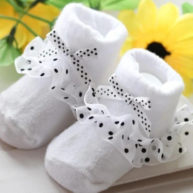 Nice Quality New Born Baby Lace Socks with Bow