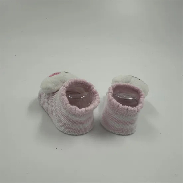 Pink "I Love Mom" Cotton Cute Indoor Non Slip Crawling Socks