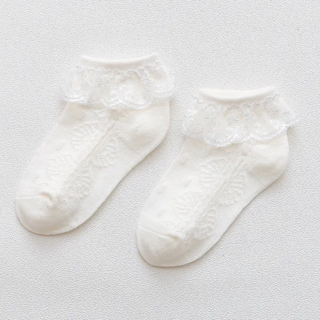 Baby Lace Socks Newborns Baby Sweat Releasing Classic Cotton Lace Crew Socks