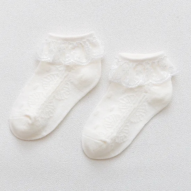 Baby Lace Socks Newborns Baby Sweat Releasing Classic Cotton Lace Crew Socks