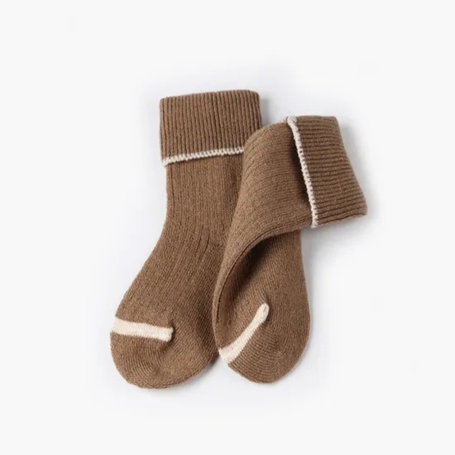 Unisex Custom Children Baby Kids Wholesale Cotton Terry Cuff Short Socks