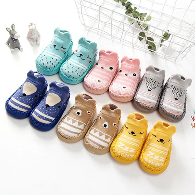 New Baby Cartoon Walking Anti Slip Shoes Room Grip Socks Years Old
