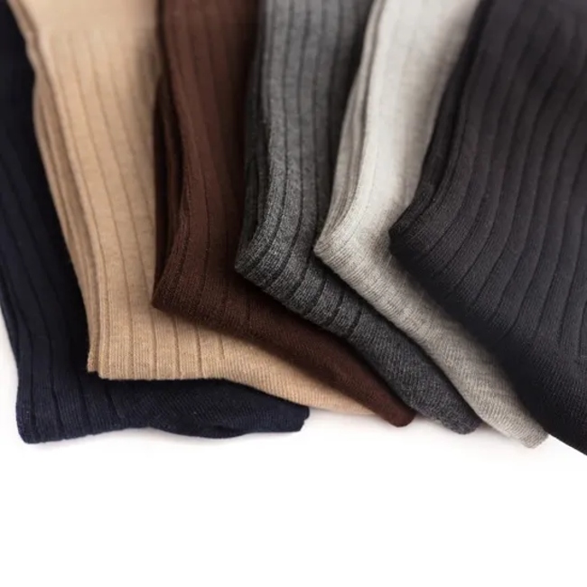 Autumn Winter Men Solid Color Classic Business Socks Plus Size Cotton Stockings