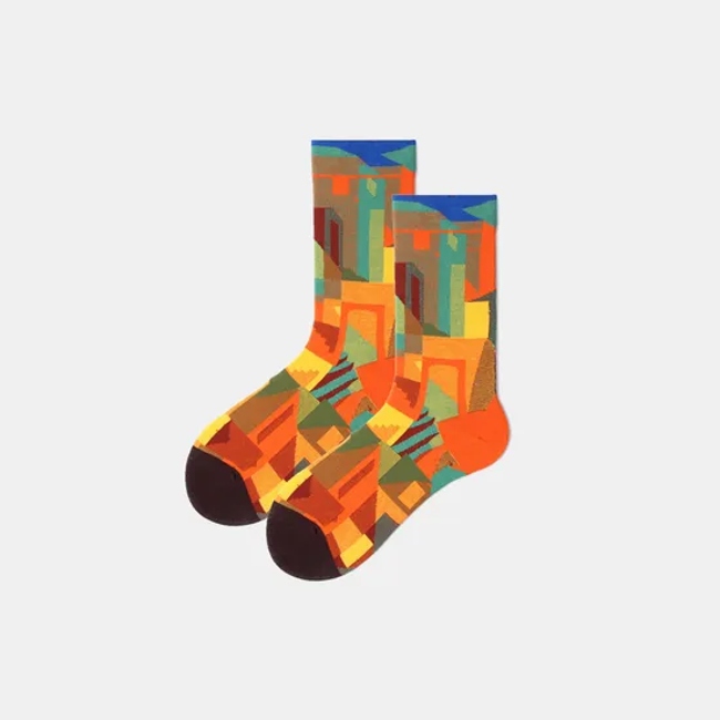 Unisex Fashion Women Men Wholesale Cotton Jacquard Crew Socks