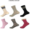 Women Vivid Color Design Cotton Crew Sock