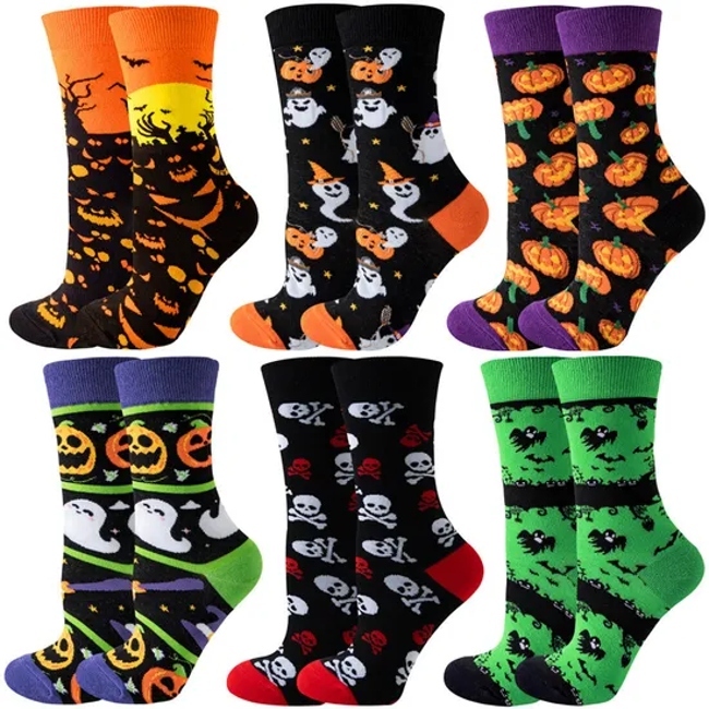 Youki Women′s Socks Ghost Ins Pumpkin Socks Skull Halloween Tube Socks