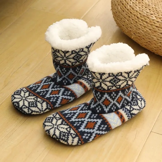 Xianghui Beautiful Crew Non Slip Winter Thick Home Women Floor Warm Socks