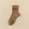 High Quality Thick 100% Cotton Socks Custom Design Logo Embroidery Sock Men and Women Crew Socks
