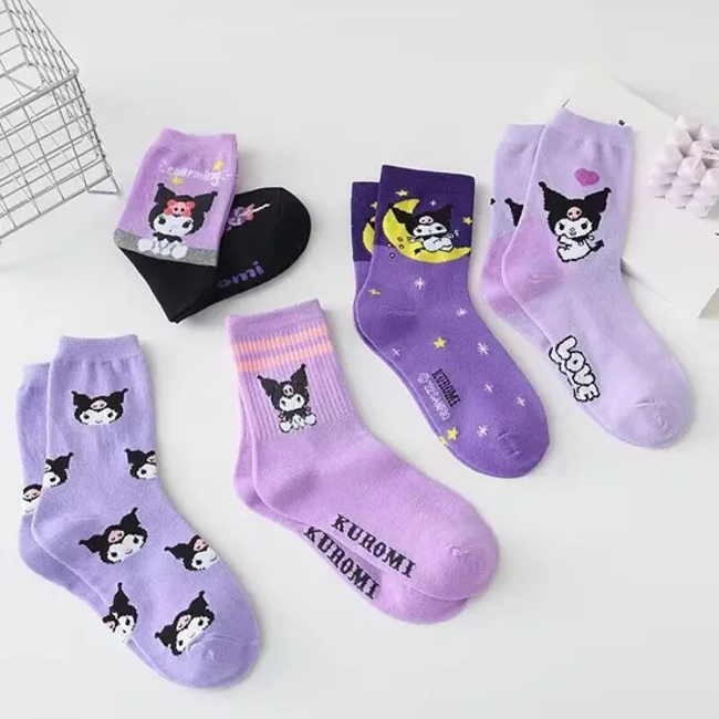 Ruunjoy Pattern Crew Socks Soft Breathable Socks for All Seasons Wearing Women′s Stockings Hosiery Girls Medium Socks Kawaii