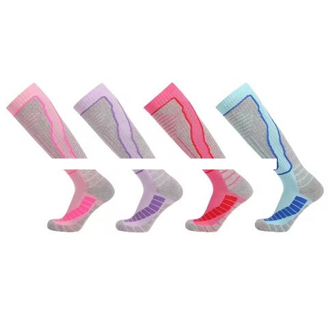 Warm and non slip professional women s ski socks outdoor sports towel bottom thick high tube sports mountaineering socks