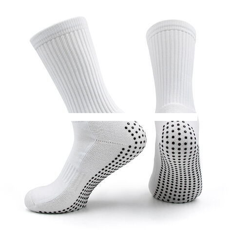 Factory Wholesale High Quality Cotton Nylon Football Soccer Socks Anti Slip Grip Socks Men Breathable Crew Sports Socks