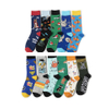 Durable Best selling popcorn large size animals cartoon colorful breathable elastic crew socks Children s sports socks