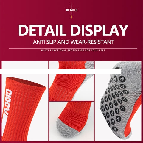 Mid Tube Youth Crew Length Anti Slip Knitted Sports Socks for Summer Spring Winter Autumn for Soccer Players