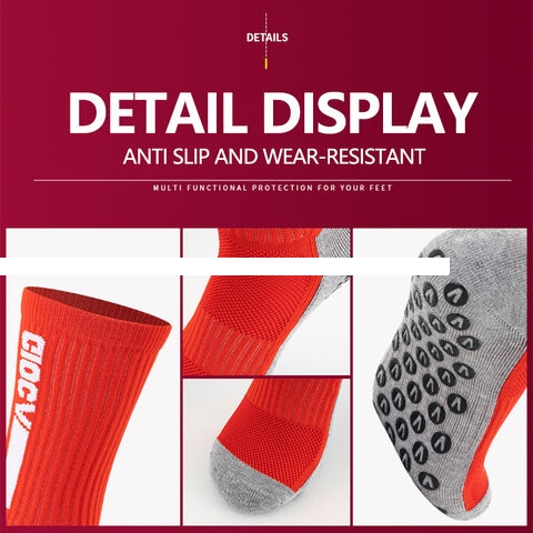 FS Football Socks Non Slip Silicone Grip Soccer Socks Men s Breathable Running Sports Socks Crew Towel Socks