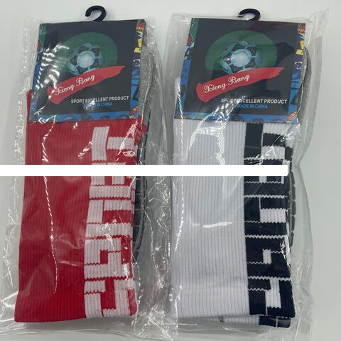 Youth Casual Sporty Polyester Football Socks High Crew Sweat Absorbent Fitness Bottom Print for Outdoor Training