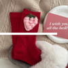 High Quality Crew Custom Logo Socks Red Knitting Jacquard Design Cotton Women Socks