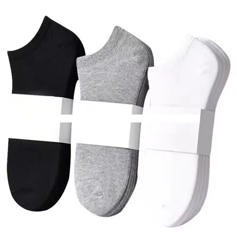 Wholesale cotton men and women summer black white gray low tube breathable socks business no show socks