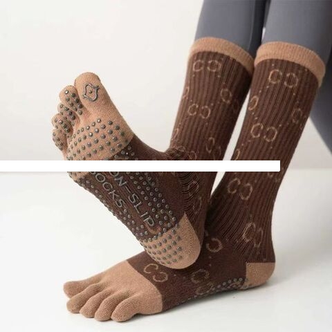 Yoga anti slip professional women s five finger socks Pilates socks in the tube indoor special fitness floor socks for adults