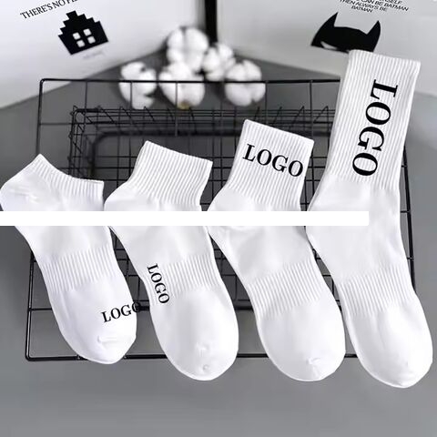 Custom Embroidered Knitting Logo Socks Men s Crew Unisex Basketball Sports Cotton Socks for Men