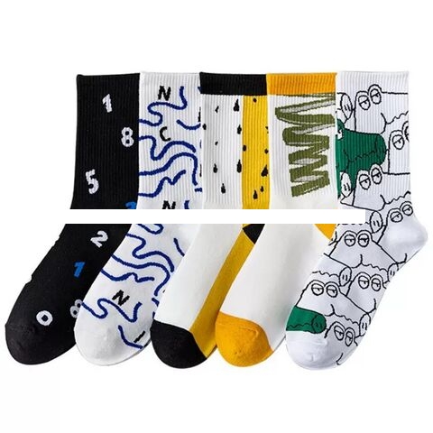 Fashion New Style Letter Men Socks Support Custom Design Jacquard Logo Sport Socks