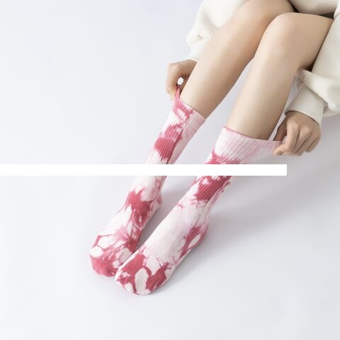 Wholesale New Design Tie Dye Yoga Sports Women s Socks Pure Cotton Breathable Non slip Sports Socks Custom Logo Socks