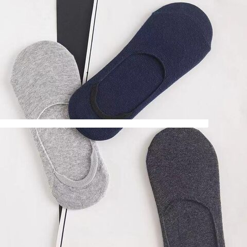 Men s combed cotton comfortable and breathable solid color invisible socks