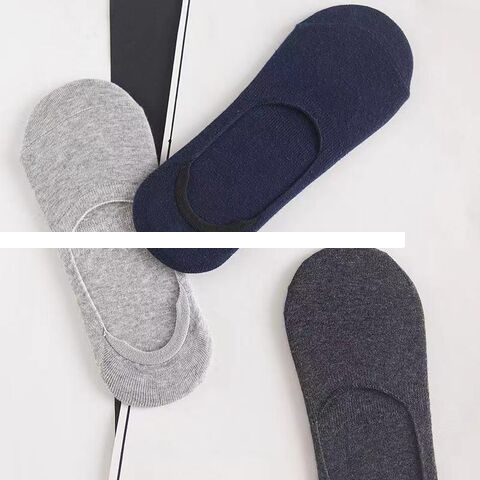 Men s combed cotton comfortable and breathable solid color invisible socks