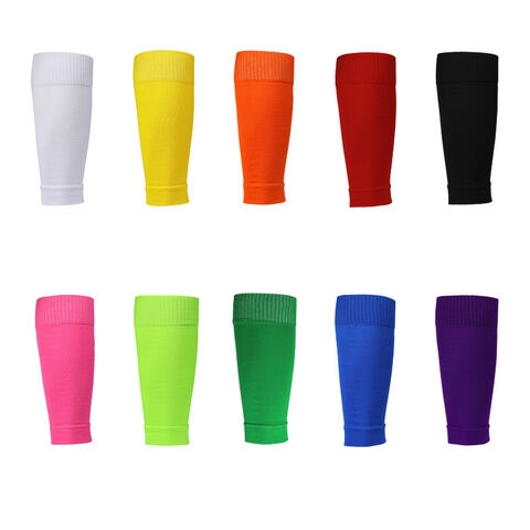 Custom Adults Children Elastic Shin Multi Colour Options Guard Socks Soccer Shin Pad Socks Slip Guard Stay Sleeves For Football