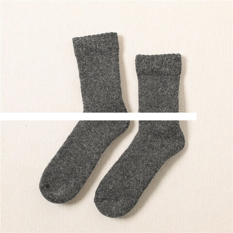 Men s wool mid tube plush thickened heating and warm loop socks super thick cotton socks