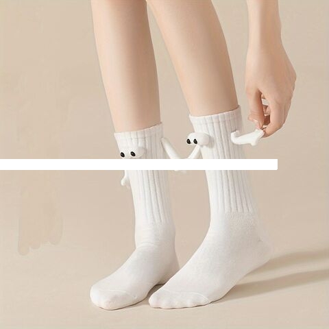 Fun Magnetic Hand Grip Cute Socks for Men Women D Doll Couple Crazy Silly Socks Novelty Birthday Gift Magnetic Socks